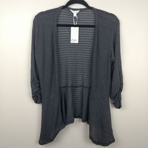 CANDIES Gray Peplum Draped Sweater